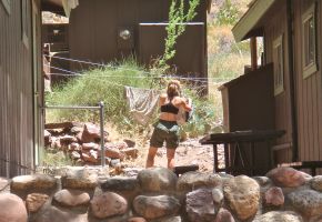 Cindy doing Laundry at Phantom Ranch - Bottom of Canyon.jpg