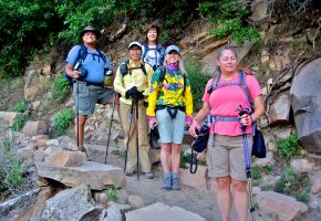 Rouel, Elaine, Cindy, Sandra, Jenna Hiking Down into the Grand Canyon.jpg