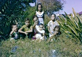 Freddy, Geraradus, Dorothy, Elsbeth, Rouel, Joyve & baby Norine circa 1956.jpg