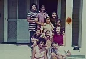 Top to Bottom Clara, Hortence, Elsbeth, Norine, Frans, Dorothy, Claris, RoseAnn, Tante Celita, Shirley -  Calif 1971.jpg